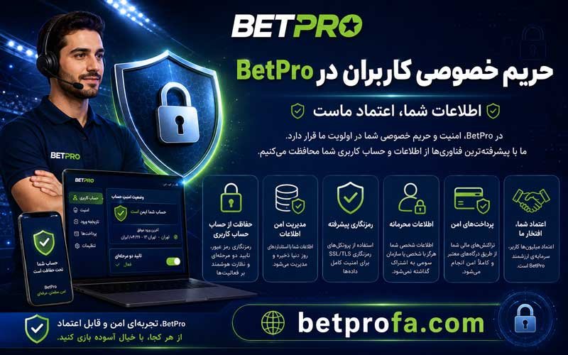 حریم خصوصی کاربران در BetPro