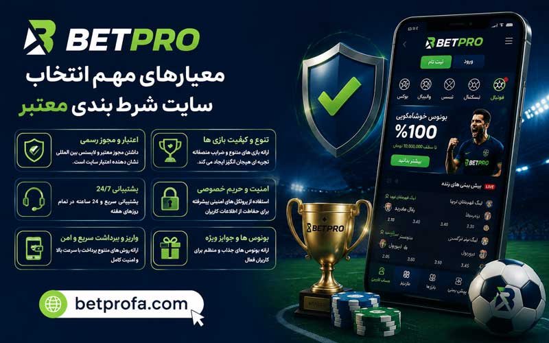 معیارهای مهم انتخاب سایت شرط بندی معتبر